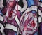 Purple-Blue-Multi Abstract Bird Fruit Pattern Printed Linen Woven Fabric By the Yard